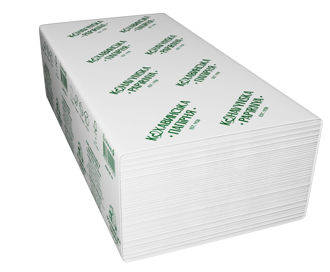 Рушники паперові "Кохавинська папірня" 230*210 мм. 150 шт.